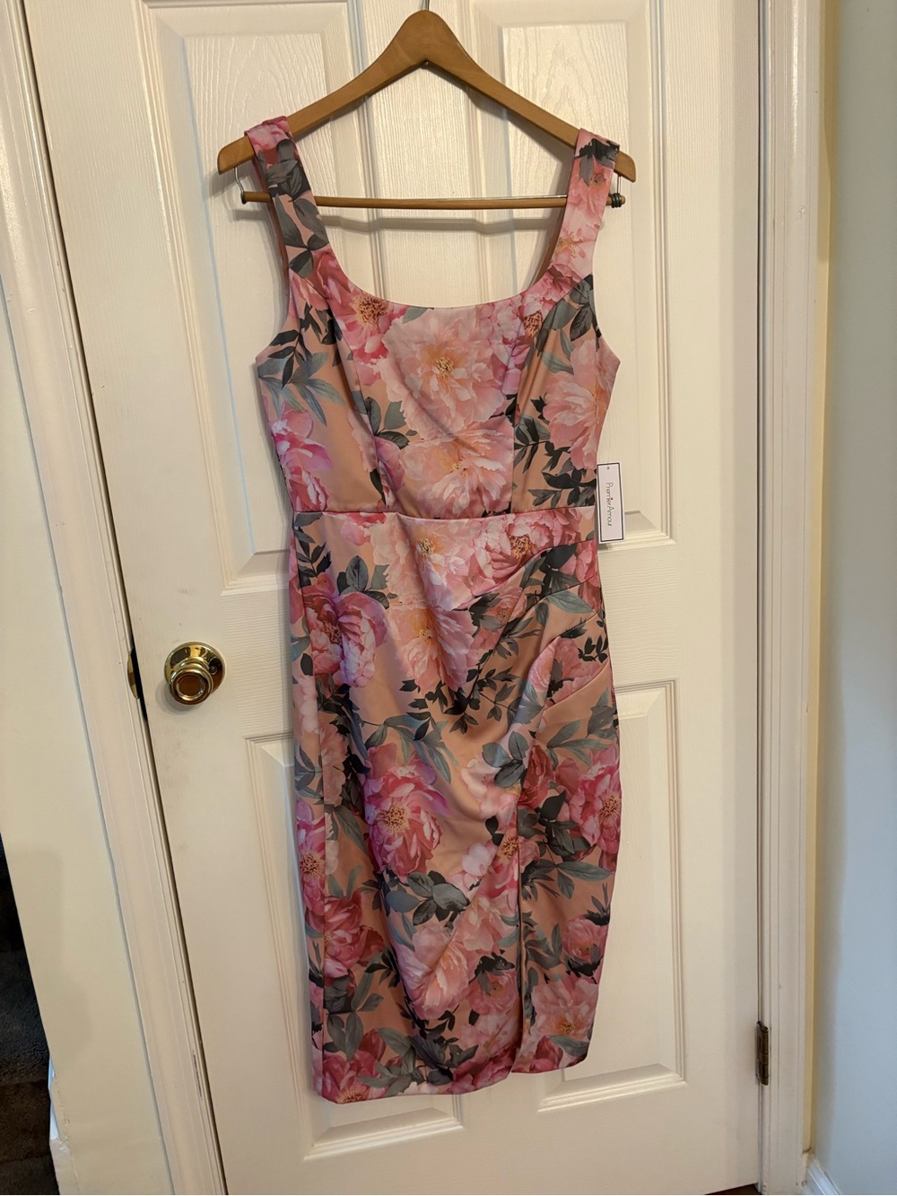 Premier Pink Floral Midi Sheath Dress